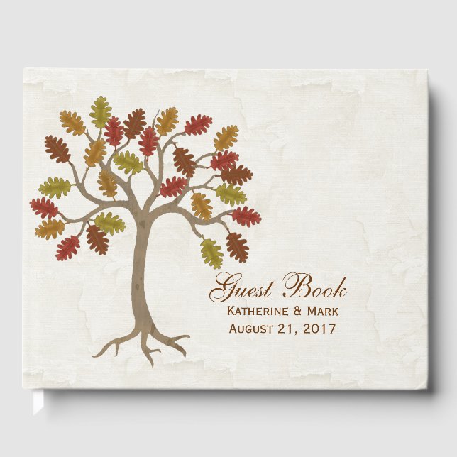 D'or Livre d'hôtes Mariage de l'arbre d'automne (Recto)
