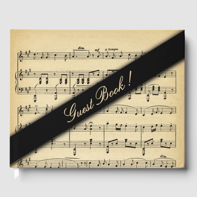 D'or Livre d'hôtes Mariage de musique antique (Recto)