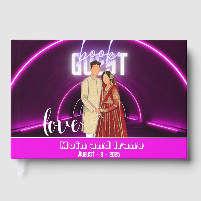 D'or Livre d'hôtes Mariage moderne (Recto)