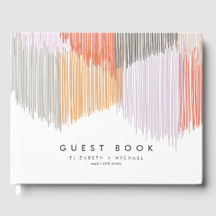 D'or Livre d'hôtes Mariage moderne Fringe