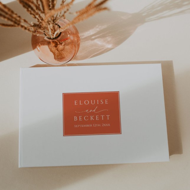 D'or Livre d'hôtes moderne Burnt Orange Mariage (Créateur téléchargé)