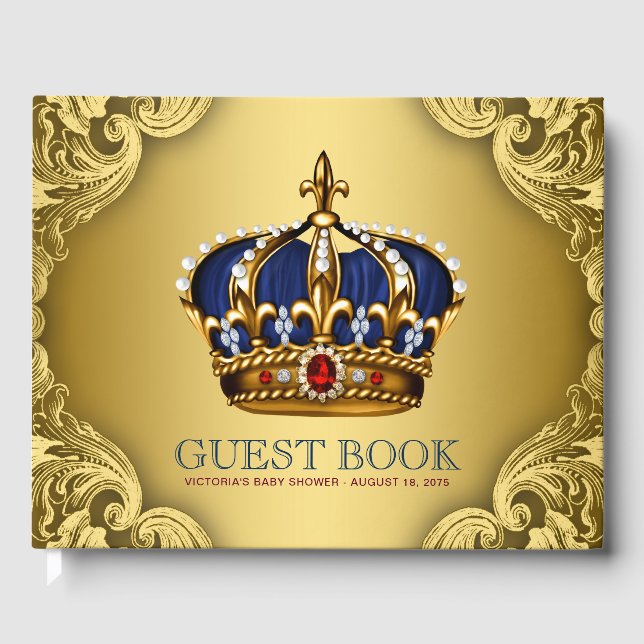 D'or Livre d'hôtes Prince Baby shower (Recto)