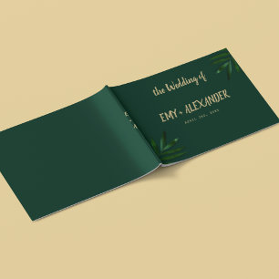 D'or Livre d'hôtes Rich Green Golden Theme