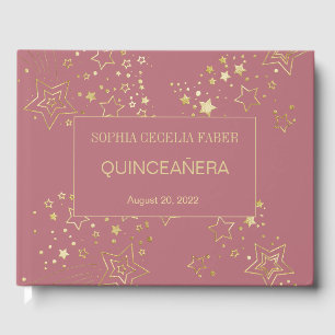 D'or Livre d'hôtes rose Gold Quinceanera