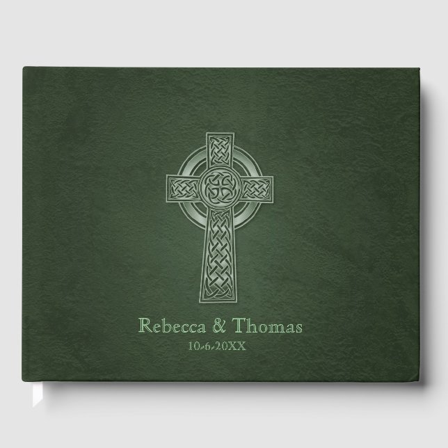 D'or Livre d'hôtes traditionnel irlandais Celtic Cross  (Recto)