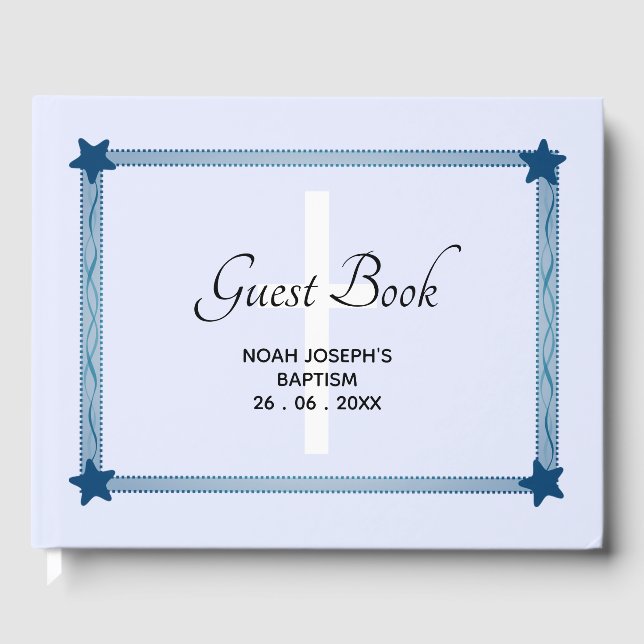 D'or LIVRE D'INVITATION Moderne BAPTISM Frame BAPTISM (Recto)
