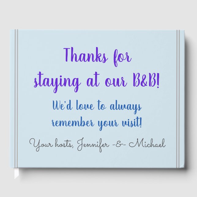 D'or Livre d'invité B-and-B sobre et respectable (Recto)