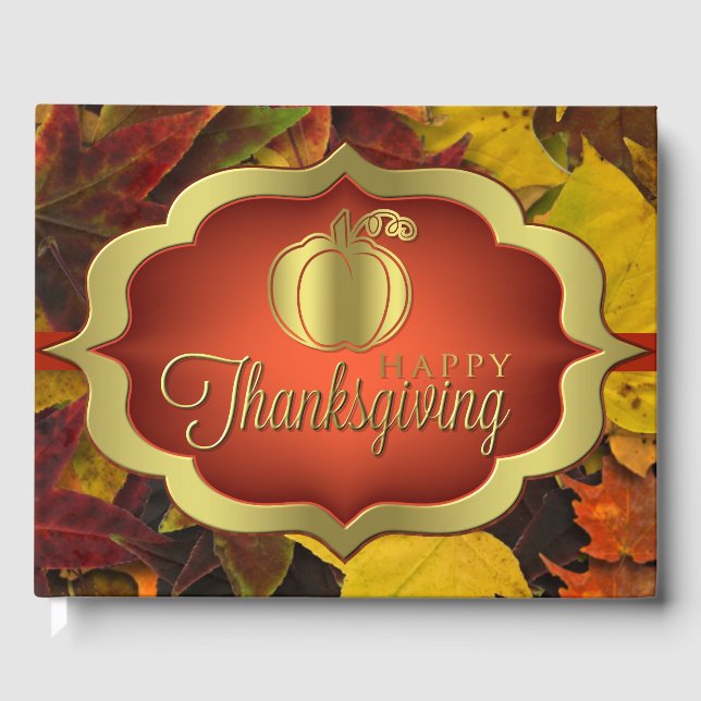 D'or Livre d'invité - Bon thanksgiving automnal (Recto)