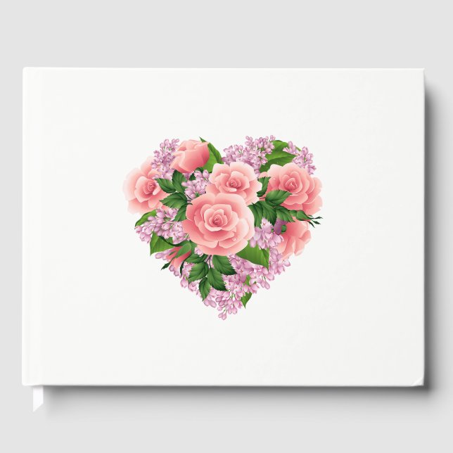 D'or Livre d'invité - Coeur floral (Recto)