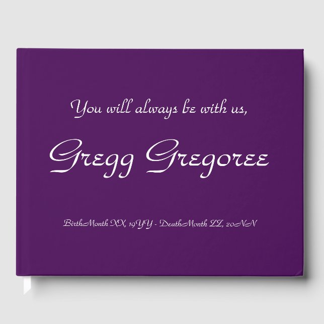 D'or Livre d'invité commémoratif en deuil et élégant (Recto)