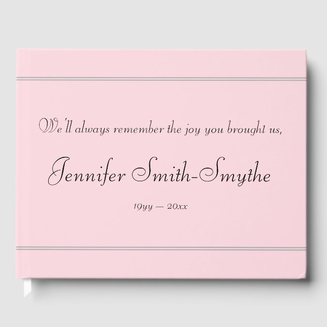 D'or Livre d'invité commémoratif minimal et respectable (Recto)