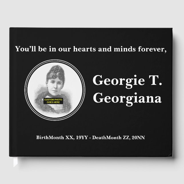 D'or Livre d'invité commémoratif simple et basique (Recto)