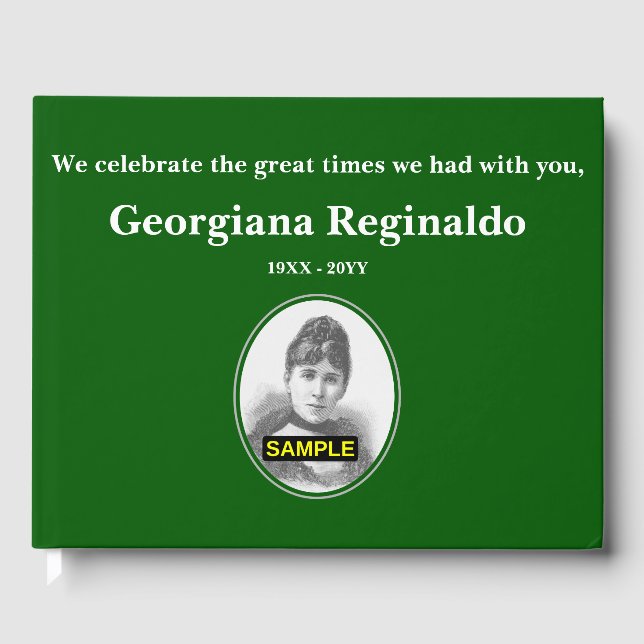 D'or Livre d'invité commémoratif simple et minimal (Recto)