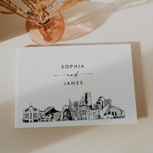 D'or Livre d'invité de Denver Skyline Mariage