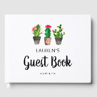 Livre d'invité de Fiesta Baby shower, Cactus