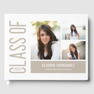 D'or Livre d'invité de la fête de graduation simple Coo