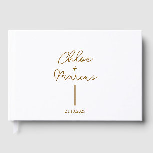 D'or Livre d'invité de mariage personnalisé, Couleur de