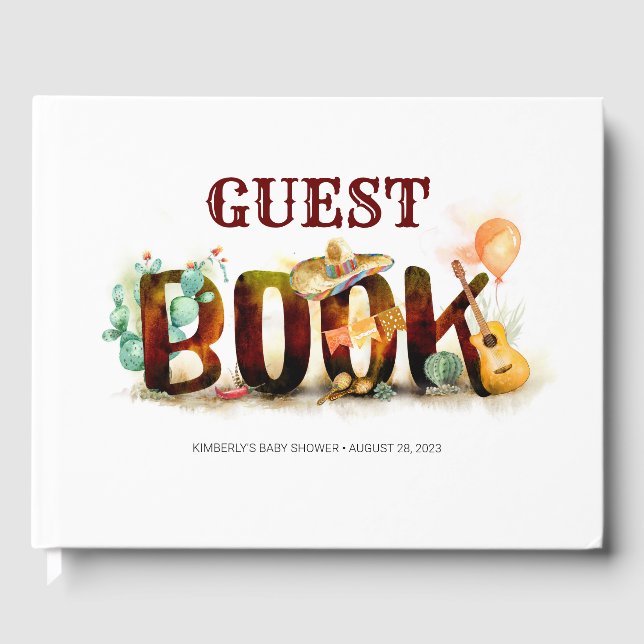 D'or Livre d'invité de style mexicain pour toute occasi (Recto)