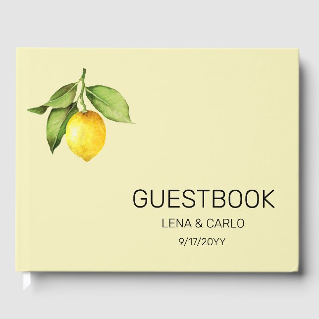D'or Livre d'invité du Mariage de citron jaune (Recto)