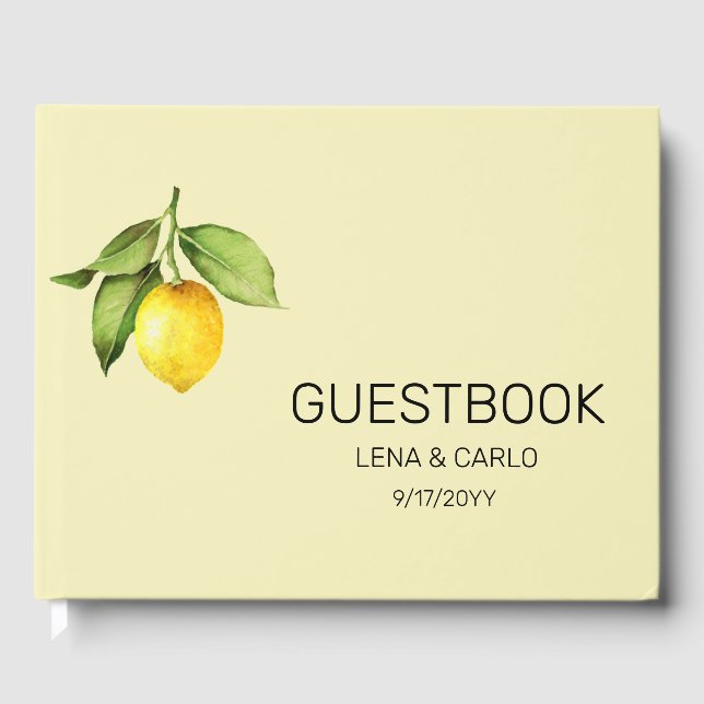 D'or Livre d'invité du Mariage de citron jaune (Recto)