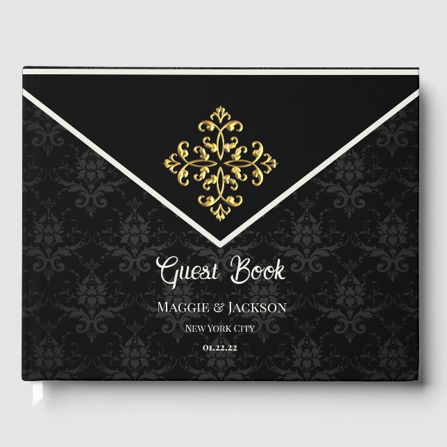 D'or Livre d'invité du Mariage Glam du soir (Recto)