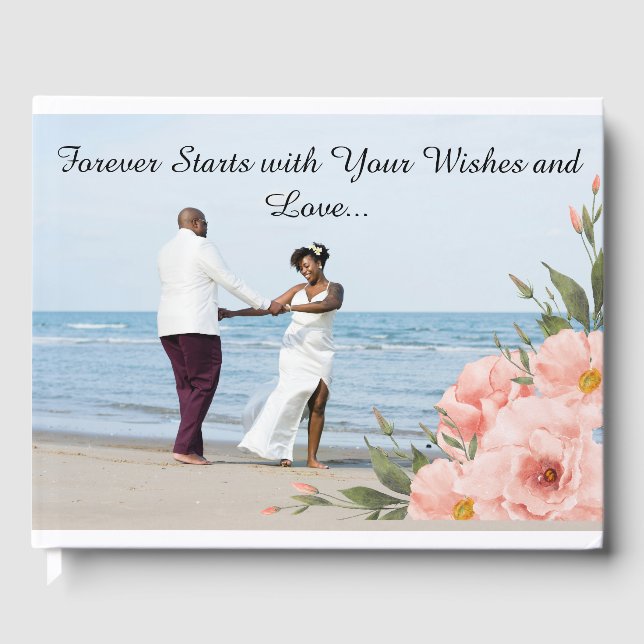 D'or Livre d'invité du Mariage photo personnalisé (Recto)