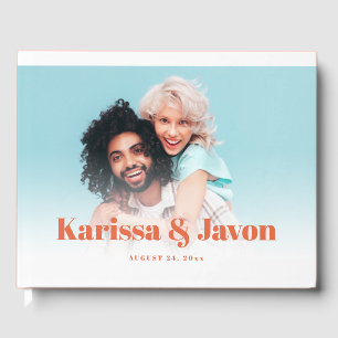 D'or Livre d'invité du Mariage photo styled Retro Color