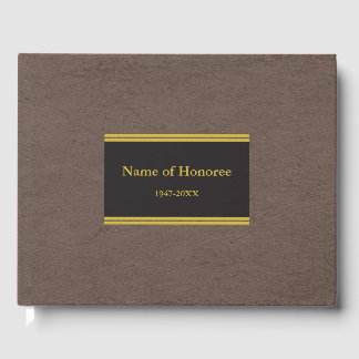 D'or Livre d'invité en faux cuir élégant