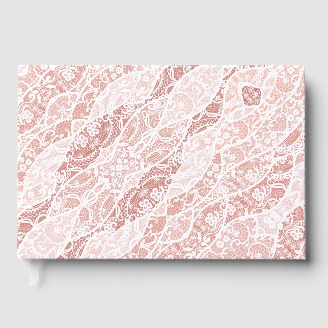 D'or Livre d'invité Faux White Lace Fishnet (Recto)