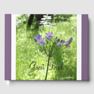 D'or Livre d'invité Fleur sauvage pourpre