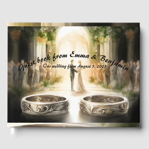 D'or Livre d'invité mariage