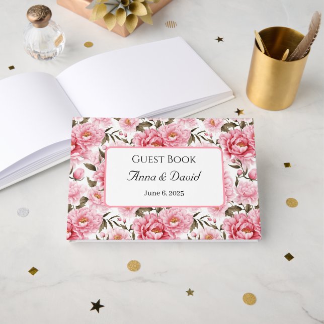 D'or Livre d'invité mariage (Recto ouvert)