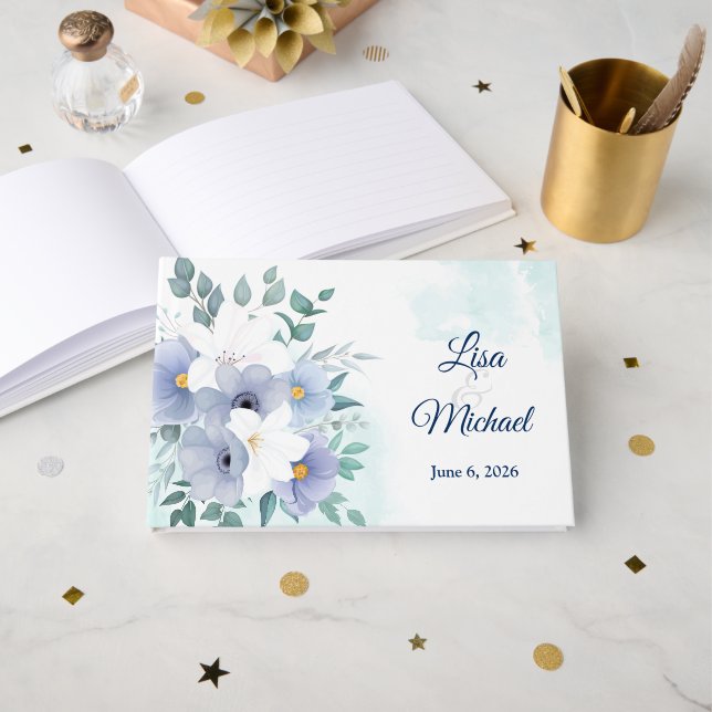 D'or Livre d'invité mariage (Recto ouvert)