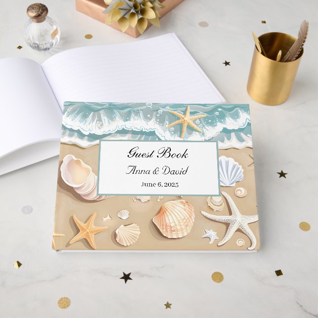 D'or Livre d'invité mariage (Recto ouvert)