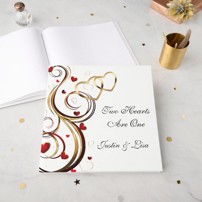 D'or Livre d'invité mariage (Recto ouvert)