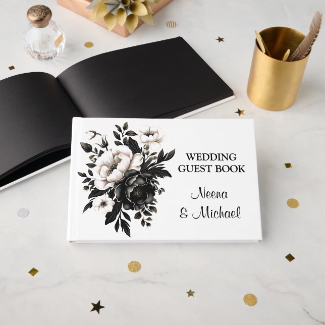 D'or Livre d'invité mariage (Recto ouvert)
