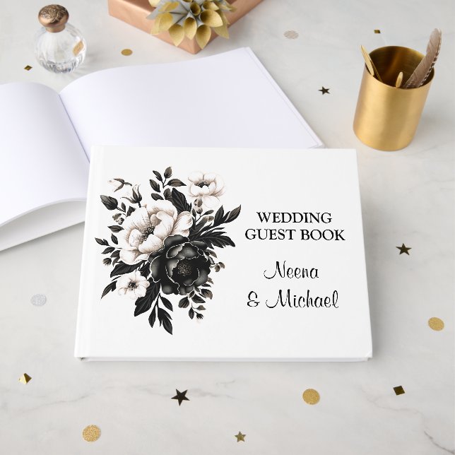 D'or Livre d'invité mariage (Recto ouvert)