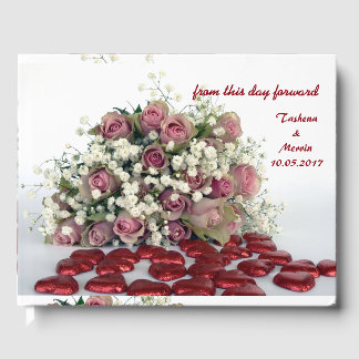 D'or Livre d'invité mariage