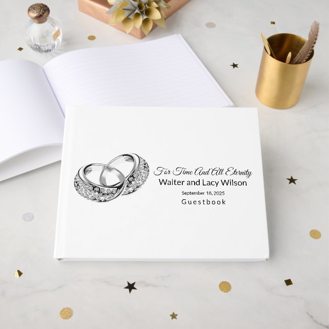 D'or Livre d'invité mariage (Recto ouvert)