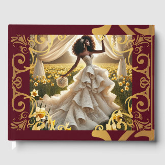 D'or Livre d'invité mariage