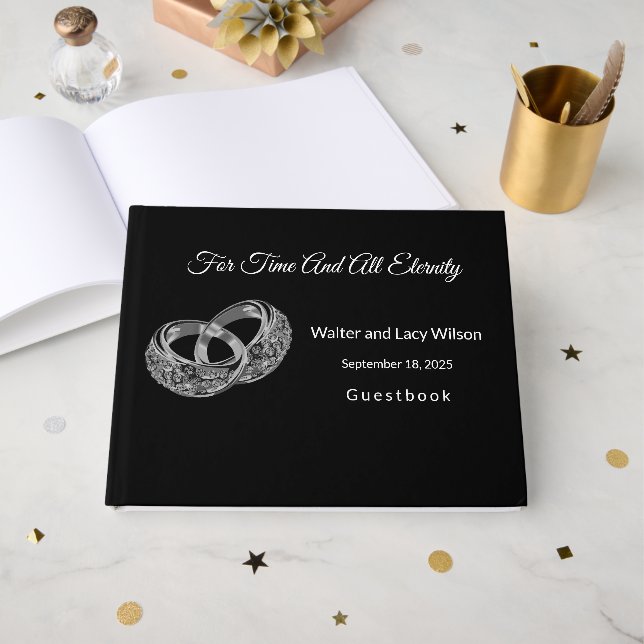D'or Livre d'invité mariage (Recto ouvert)