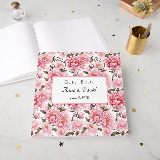 D'or Livre d'invité mariage (Recto ouvert)