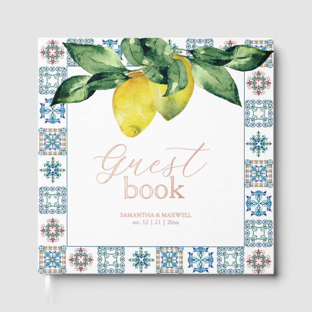 D'or Livre d'invité mariage Citrons & Botaniques (Recto)