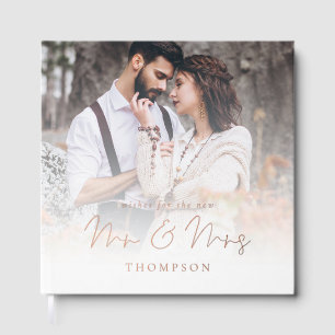 D'or Livre d'invité Mariage de Photo Overlay moderne