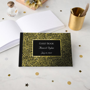 D'or Livre d'invité Mariage Giled Foil