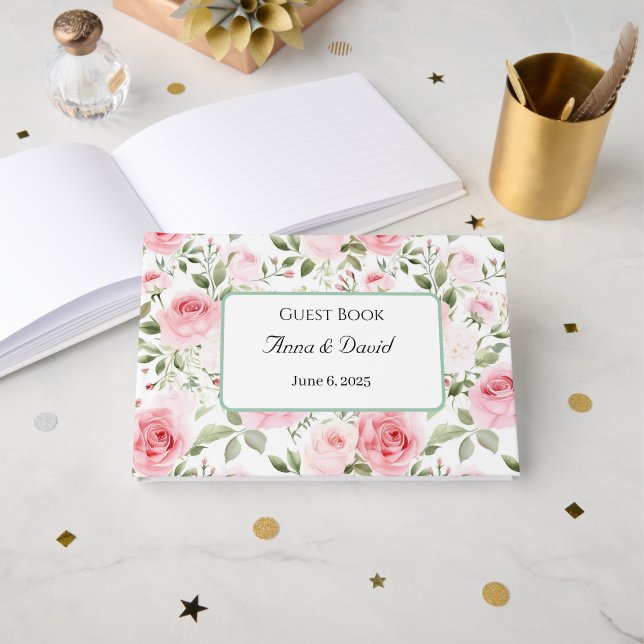 D'or Livre d'invité mariage non Foil (Recto ouvert)