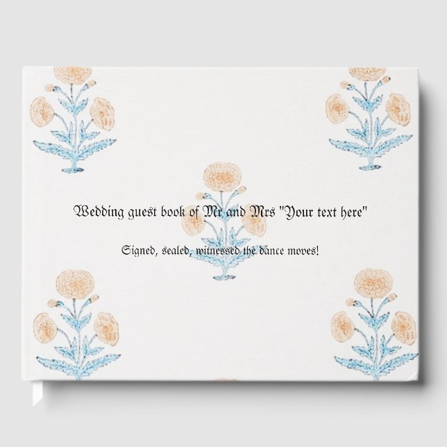 D'or Livre d'invité mariage personnalisable classique a (Recto)