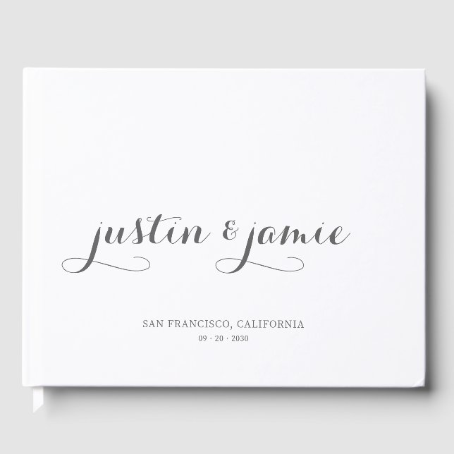 D'or Livre d'invité minimaliste Mariage (Recto)