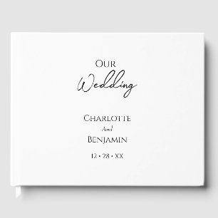 D'or Livre d'invité minimaliste simple pour Mariage
