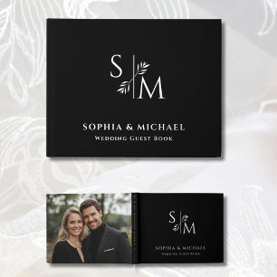 D'or Livre d'invité moderne Black Rose Gold Foil Guestb